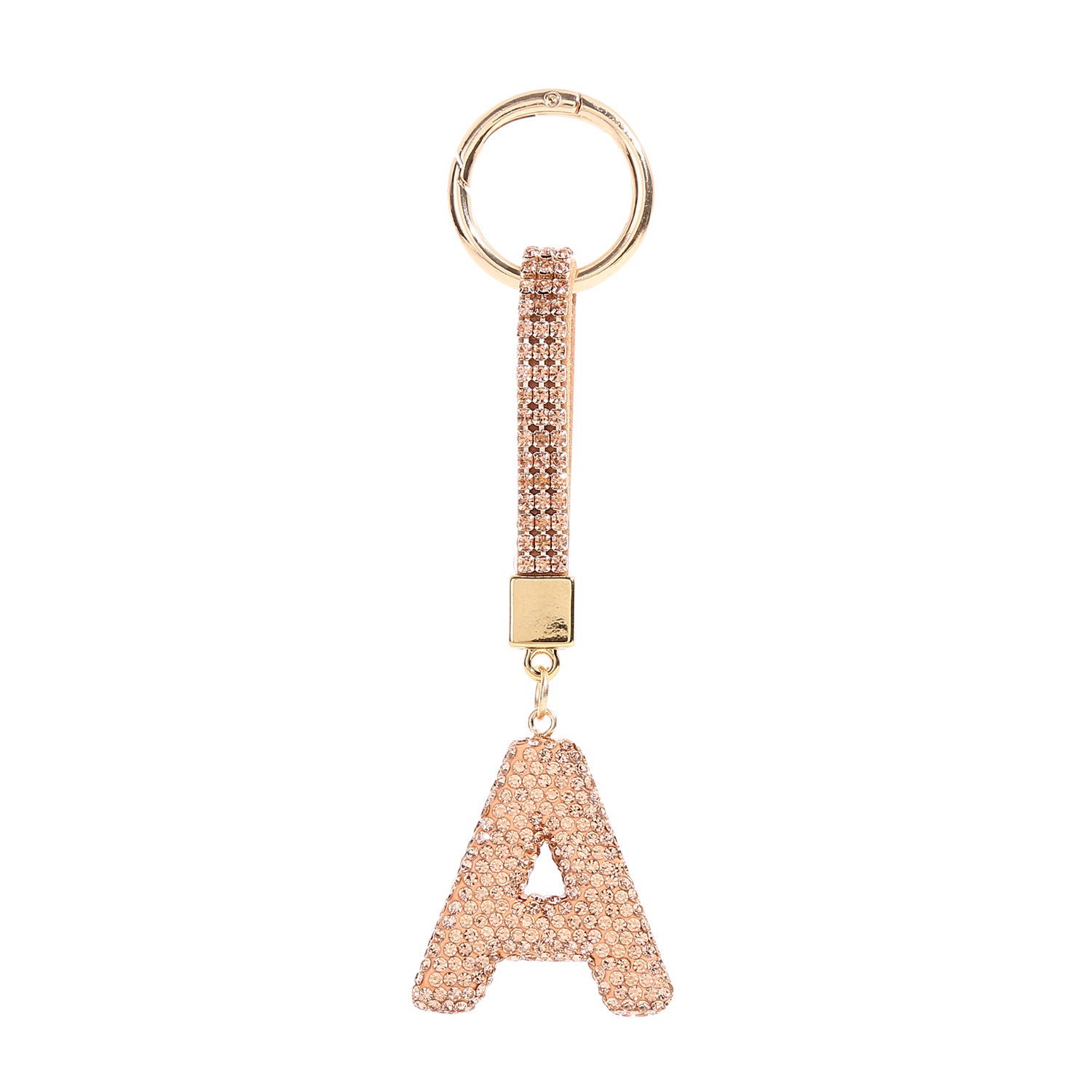 Wholesale Full Diamond Letter A Glass Keychain